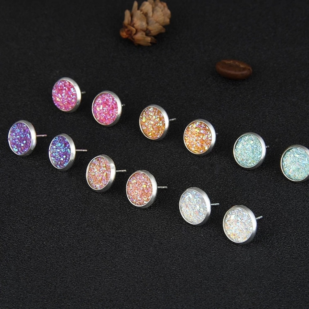 round druzy earring set - Picture 1 of 4
